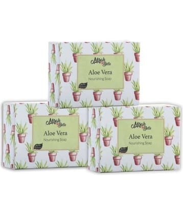 Mirah Belle - Organic Aloe Vera Nourishing Soap 125gm(Pack of 3) - For Acne and Infection Prone, Dehydrated Skin- Handmade Soap 375gm