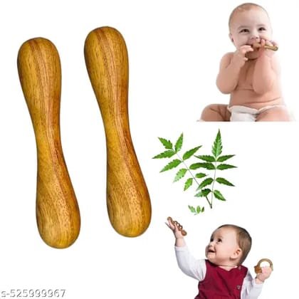 Natural Neem Wood Teether For Baby 3 month to 1 year (Pack of 2) Natural Neem Wood Teether For Baby 3 month to 1 year (Pack of 2)