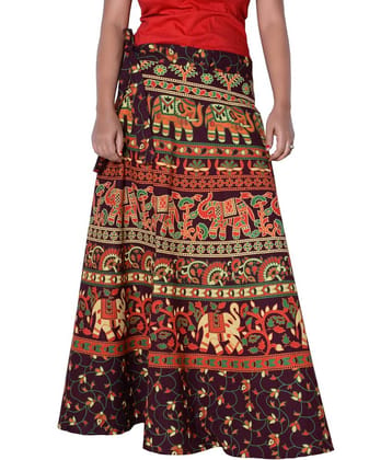 Sttoffa Cotton Wrap Skirt - Brown