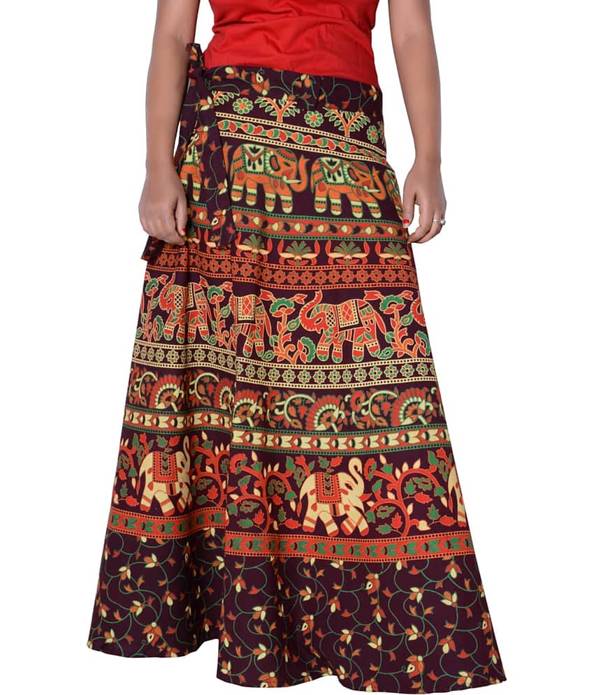 Sttoffa Cotton Wrap Skirt - Brown
