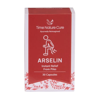 Time Nature Cure Arselin Ayurvedic Piles Medicine for Relief from Hemorrhoids, Fissures & Fistula | Reduces Pain, Itching & Bleeding | Herbal Care Supplement | 30 Capsules, Pack of 1 Time Nature Cure Arselin Ayurvedic Piles Medicine for Relief from Hemorrhoids, Fissures & Fistula | Reduces Pain, Itching & Bleeding | Herbal Care Supplement | 30 Capsules, Pack of 1