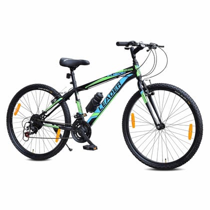 Leader Fusion 26T Multi Speed (21 Speed) Grear Cycle With Rigid Fork And Power Brake 26 T Hybrid Cycle/City Bike (21 Gear, Black)