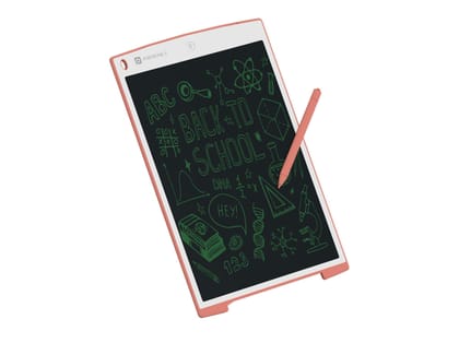 Portronics Ruffpad 12M, 12-Inch Re-Writable Multicolor LCD Writing Pad with One-Tap Erase, Smart Lock, Long Battery Life & Ruffpad App Support, Save & Share Your Childs Creations - Pink