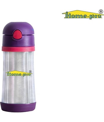 HomePro - 304 Stainless Steel Vacuum Kids bottle with sipper and carry strap, beverage stays hot or cold for 24 hours, 100% food grade, BPA free and kids safe, Violet