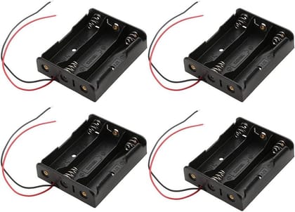 4Pcs 18650 Battery Holder Box 3 Slots With Wire Leads