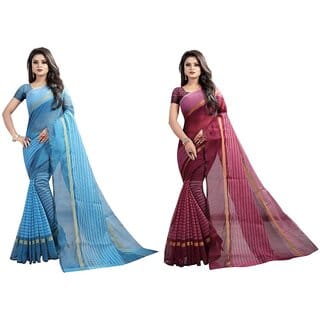 SVB Multicolour Art  Silk Saree With Blouse Piece