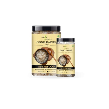 ManHar Organics Gond Katira Pure Organic 700gm Jar |Tragacanth Gum| Edible Gum (pack of 2, 150gm + 550gm each)