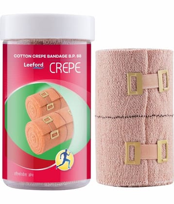 Leeford Crepe Bandage Reusable & Washable Soft Cotton Elastic Crepe Roll for Pain Relieve (10cmx4m)