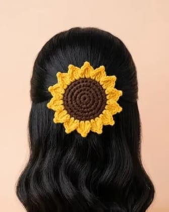 Handmade Crochet Sunflower Hair Rubber band for Girls & Women