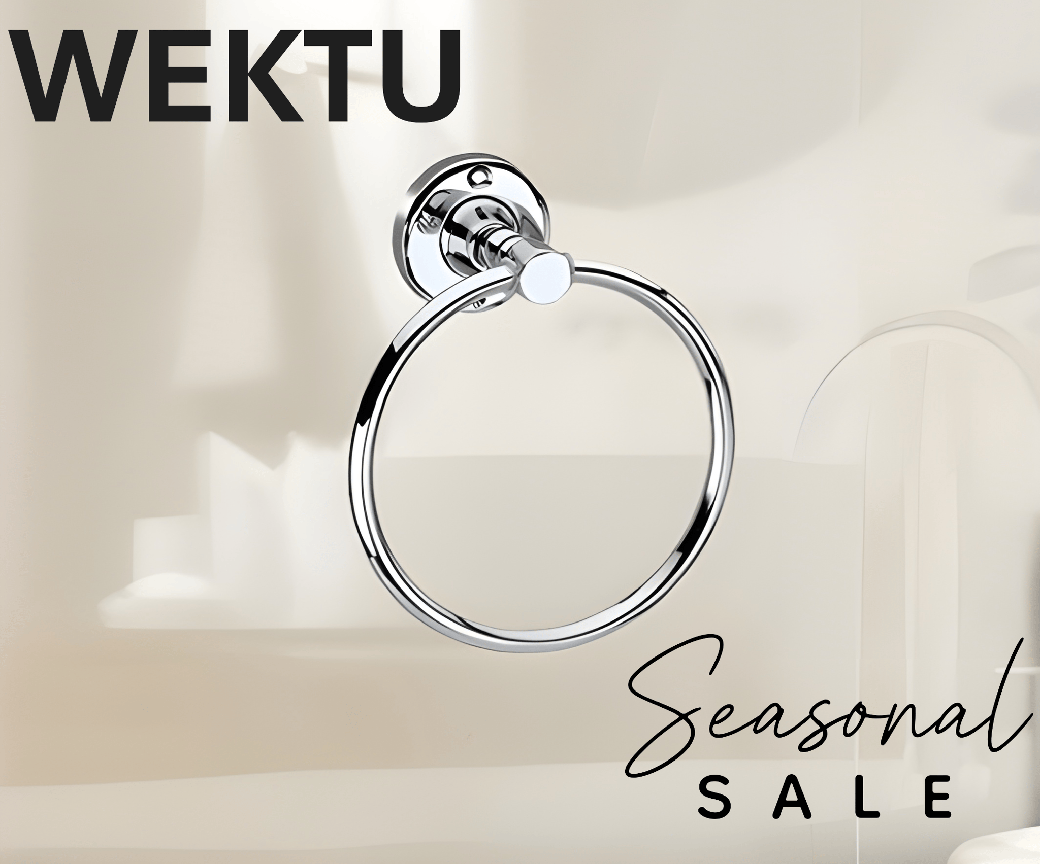 Wektu Chrome Towel Ring/1PC/Stainless steel