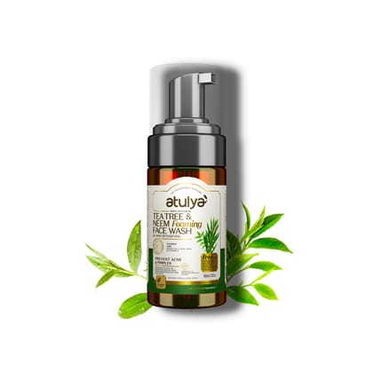 Atulya Tea Tree & Neem Foaming Face Wash With Pump | Prevents Acne - 100ml