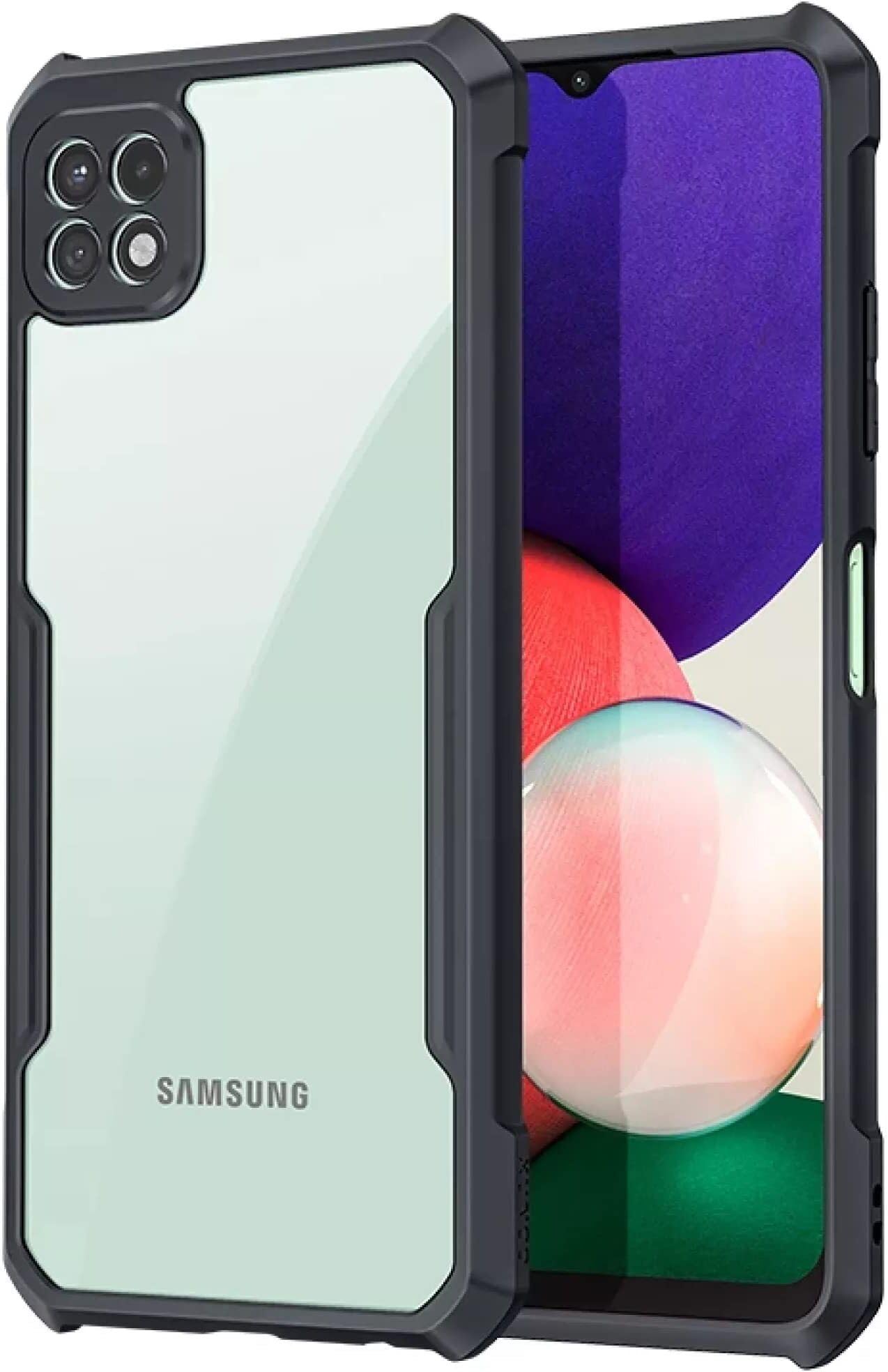 PLUGTECH Slim Shockproof Case | Matte Black Soft | Drop Protection | Precise Cutouts | Premium Mobile Cover for Samsung A22 5G