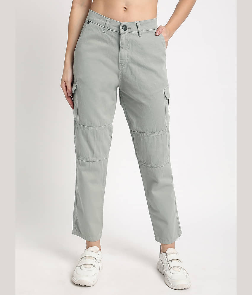 IVOC Pack of 1 Cotton Slim Women's Cargo Pants ( Grey )