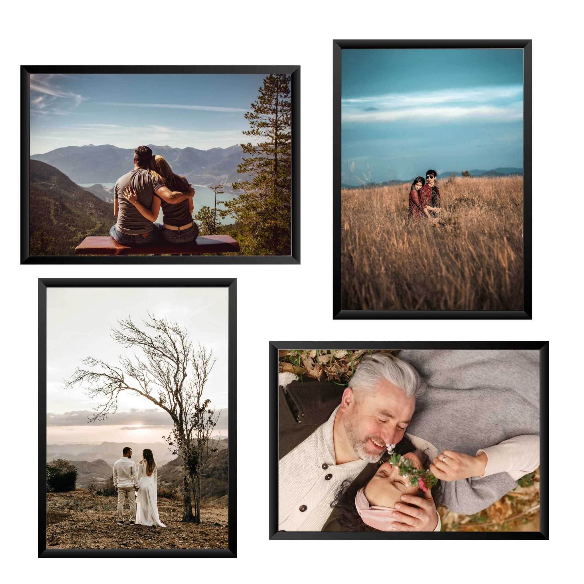 NOKKES Self Customized Set of 4 Premium Print Collage Photo Frames with Your Personalised Photos With Frame (Size - 5X7 Inch) For Home, Wall, Office Decor and Gifts (pack of 4)