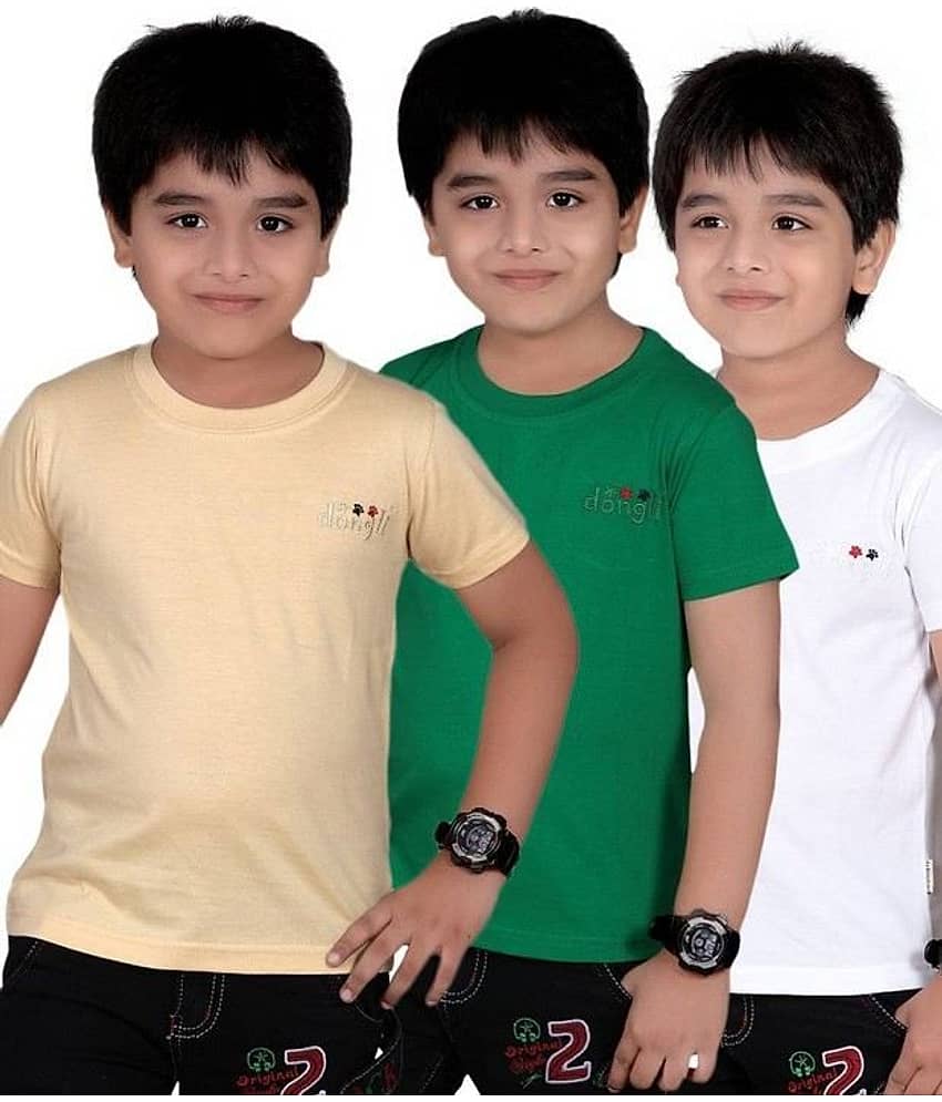 Dongli Pack of 1 Boys Cotton T-Shirt ( Pink )