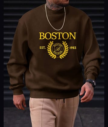 Eyebogler Polyester Round Neck Men's Sweatshirt - Coffee ( Pack of 1 )