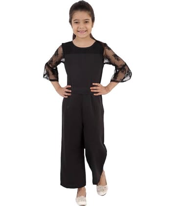 Kids Cave Girls Crepe Jumpsuit ( Pack of 1 , Black )
