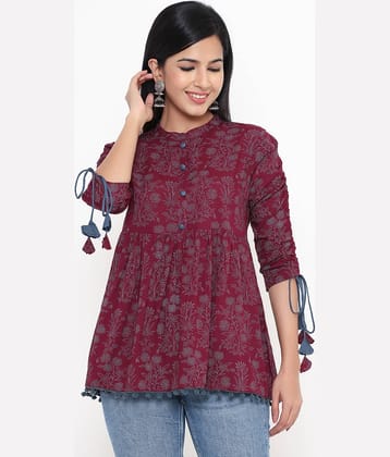 Kbz Women's Rayon Empire Top ( Purple )