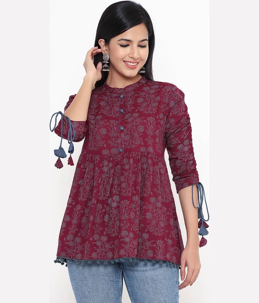 Kbz Women's Rayon Empire Top ( Purple )