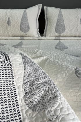 Serene Cypress Quilted bedcover : Tranquil Retreat King size 90x108 inches Serene Cypress Quilted bedcover : Tranquil Retreat King size 90x108 inches