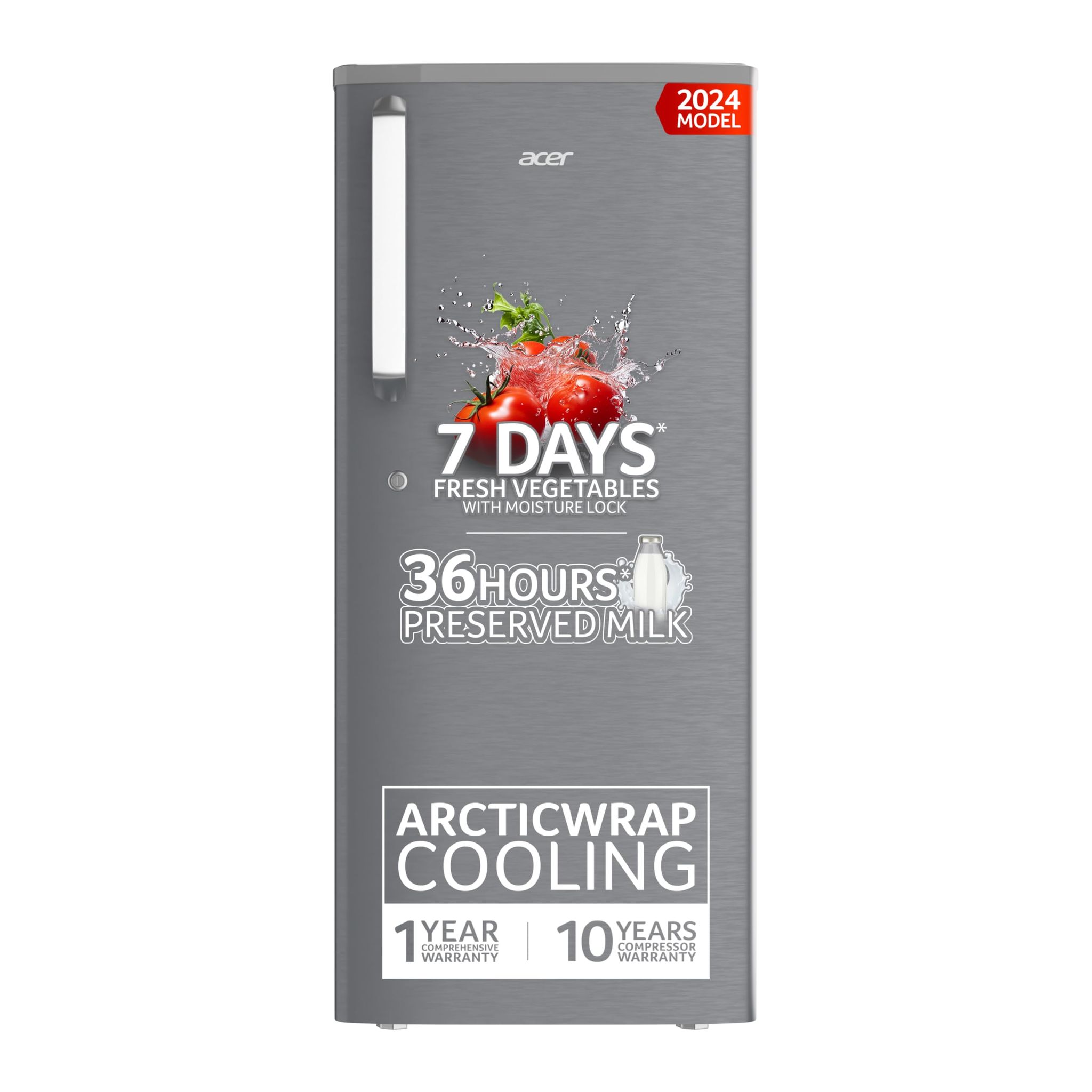 acer 215L 3 Star Direct-Cool Single Door Refrigerator (AiSense, AR215AD3FSHD, Silver Hairline) acer 215L 3 Star Direct-Cool Single Door Refrigerator (AiSense, AR215AD3FSHD, Silver Hairline) - 215L Silver Hairline