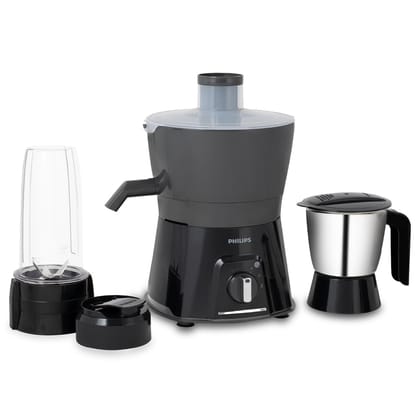Philips HL7579/00 600 Watt Turbo Juicer Mixer Grinder with 3 Jars -Blend and Carry, Nutri Juicer Jar, Multi Purpose jar Philips HL7579/00 600 Watt Turbo Juicer Mixer Grinder with 3 Jars -Blend and Carry, Nutri Juicer Jar, Multi Purpose jar - Black / Stan