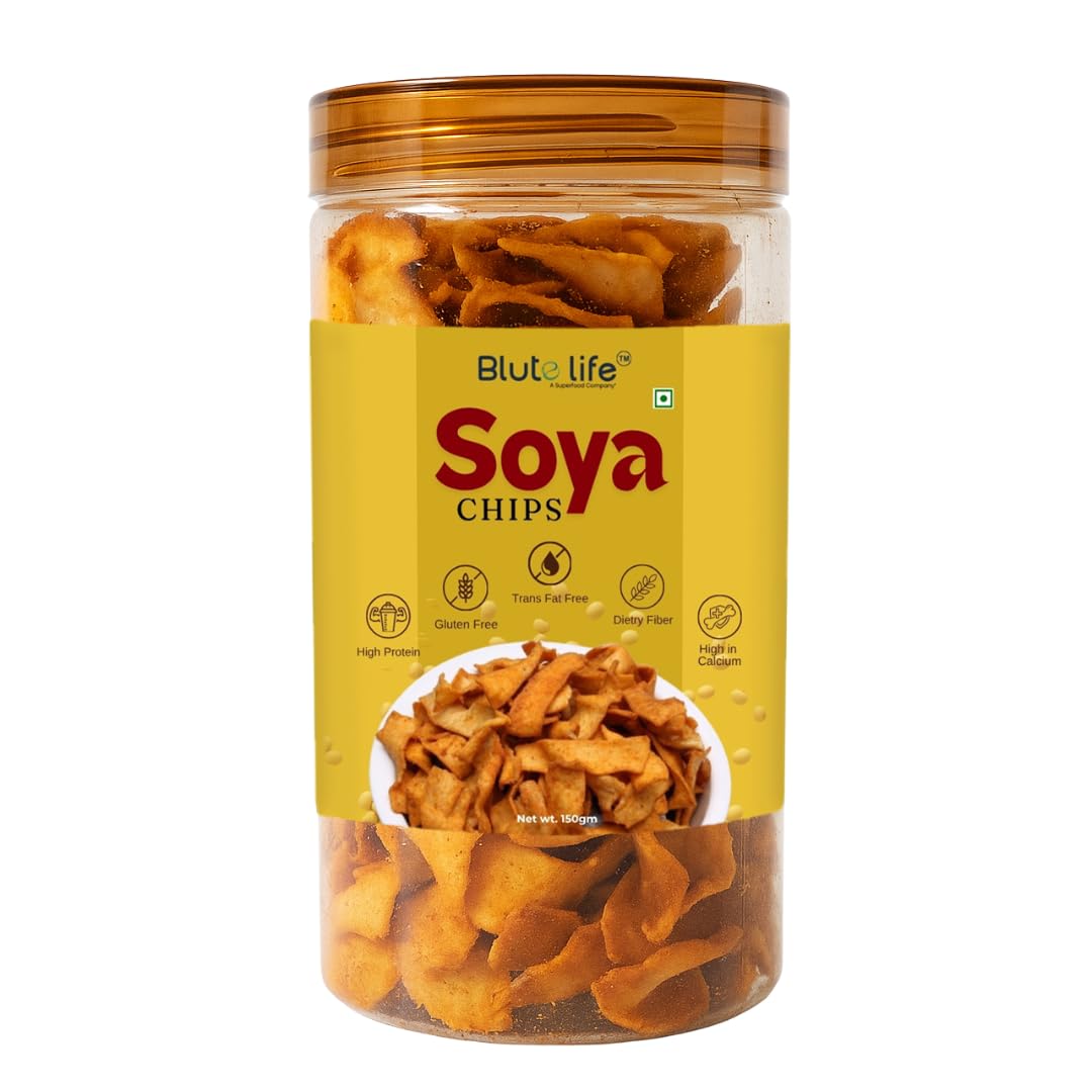 Blute life Millet/Healthy Chips/Finger Millet Crunch Chips for Healthy Munching | 150g Pack (Super Crunchy Baked Millet Chips) (150g, Soya Masala Chips)