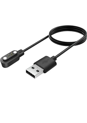 Smartwatch Usb Type Charging Cable Compatible With Noise, Boat, dizo,f Beatxp, Fast-Track, Ptron 2 Pin Charger Watches (Cable Only) Smartwatch Usb Type Charging Cable Compatible With Noise, Boat, dizo,f Beatxp, Fast-Track, Ptron 2 Pin Charger Watches (Cable Only)