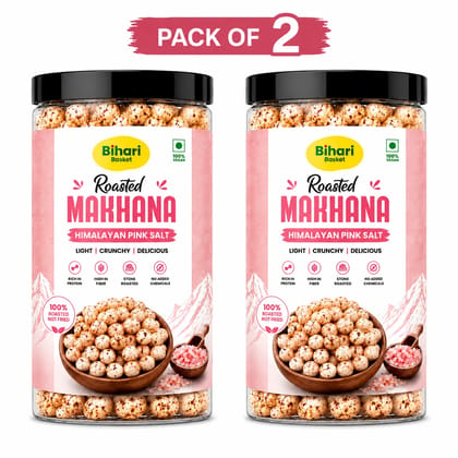 Himalayan Pink Salt Roasted Makhana 100G (Pack of 2) - Bihari Basket