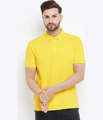 98 Degree North Pack of 1 Cotton Blend Regular Fit Solid Half Sleeves Men's Polo T Shirt ( Yellow )