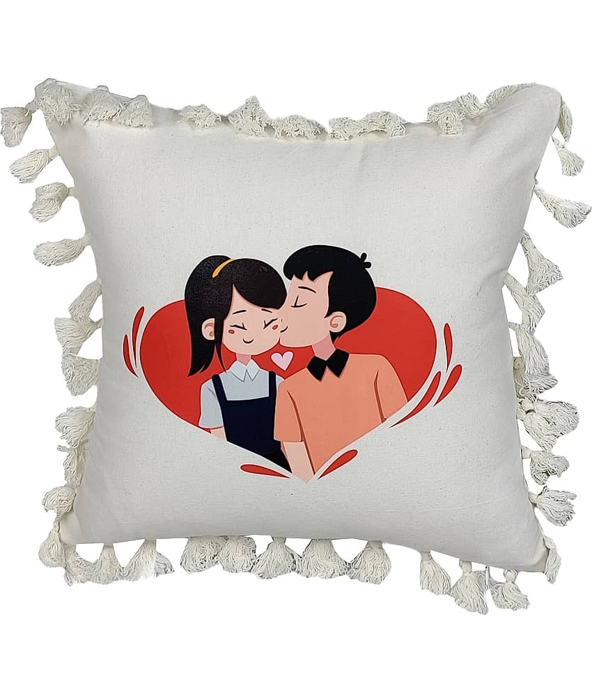 NUEVOSGHAR Single Beige Cotton Filled Cushion