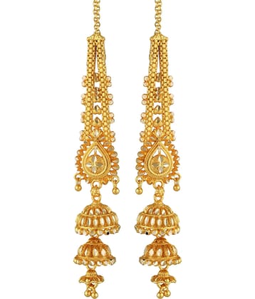 Vighnaharta Gold Jhumki Earrings ( Pack of 1 )