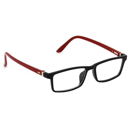 Hrinkar Plastic Full Rim Rectangle chasma frame Men & Women - HFRM-BK-RD-15