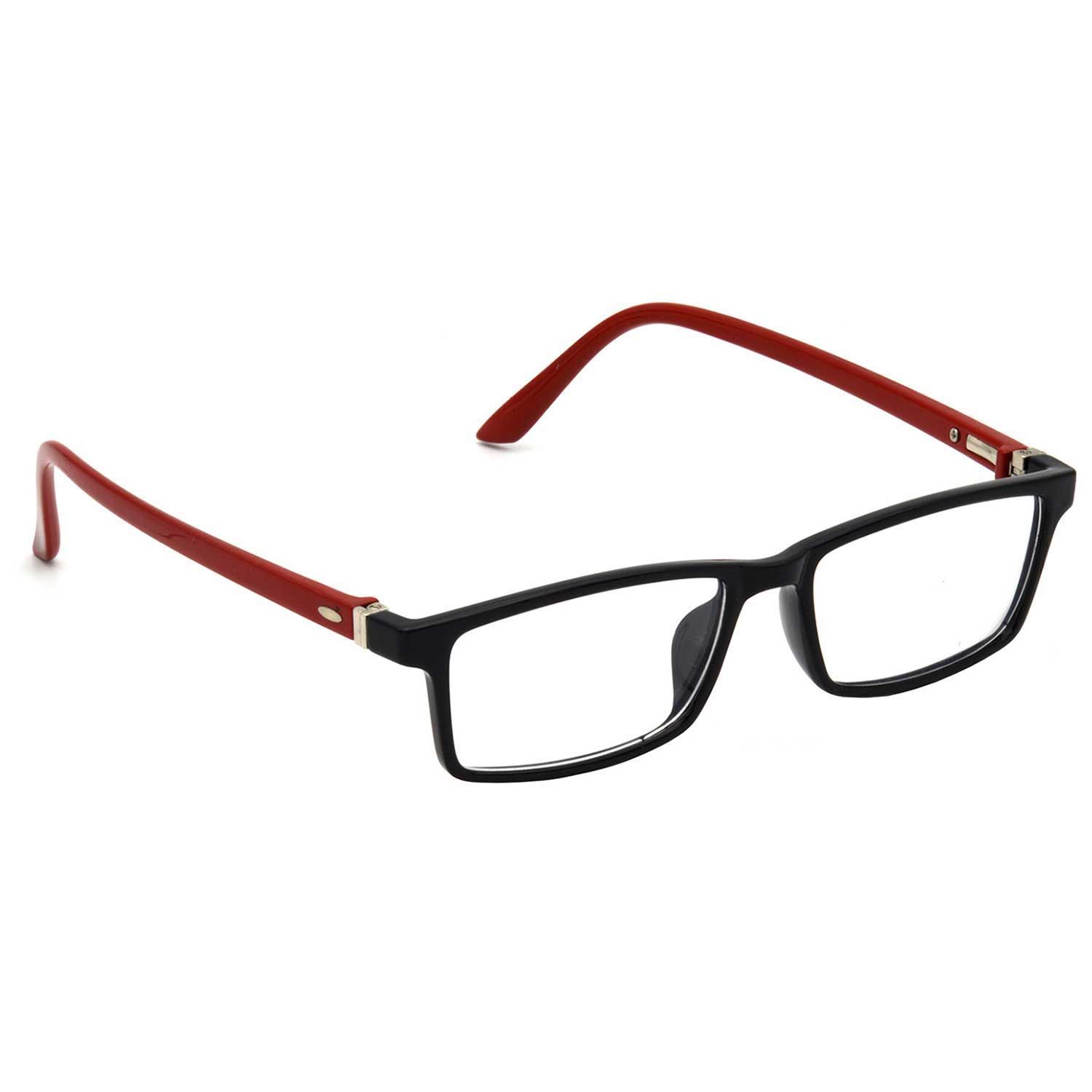 Hrinkar Plastic Full Rim Rectangle chasma frame Men & Women - HFRM-BK-RD-15