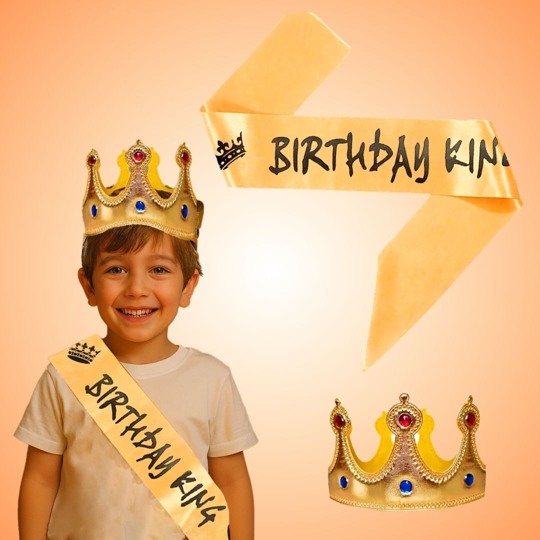 Happy Birthday Sash & Crown Combo - 1Set