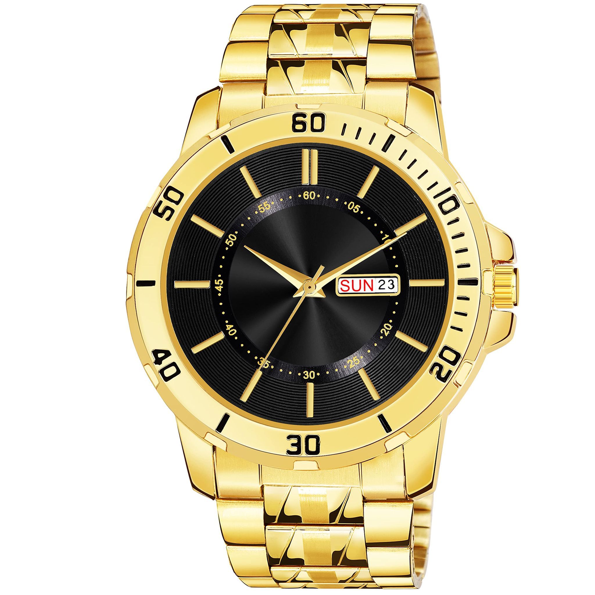 Black Day-Date Function Casual Analog Watch for Men LR132