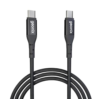 Geonix eForce C13 65W Type-C to Type-C Fast Charging Cable, 1.2m Braided USB-C PD Cable for Smartphones, Tablets, Laptops, iPhone Reversible Connector, High-Speed Data Transfer (Black) Geonix eForce C13 65W Type-C to Type-C Fast Charging Cable, 1.2m Braided USB-C PD Cable for Smartphones, Tablets, Laptops, iPhone Reversible Connector, High-Speed Data Transfer (Black)