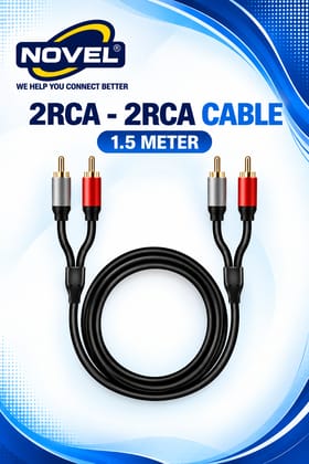 NOVEL 2 RCA - 2RCA METAL CABLE 1.5 METER NOVEL 2 RCA - 2RCA METAL CABLE 1.5 METER