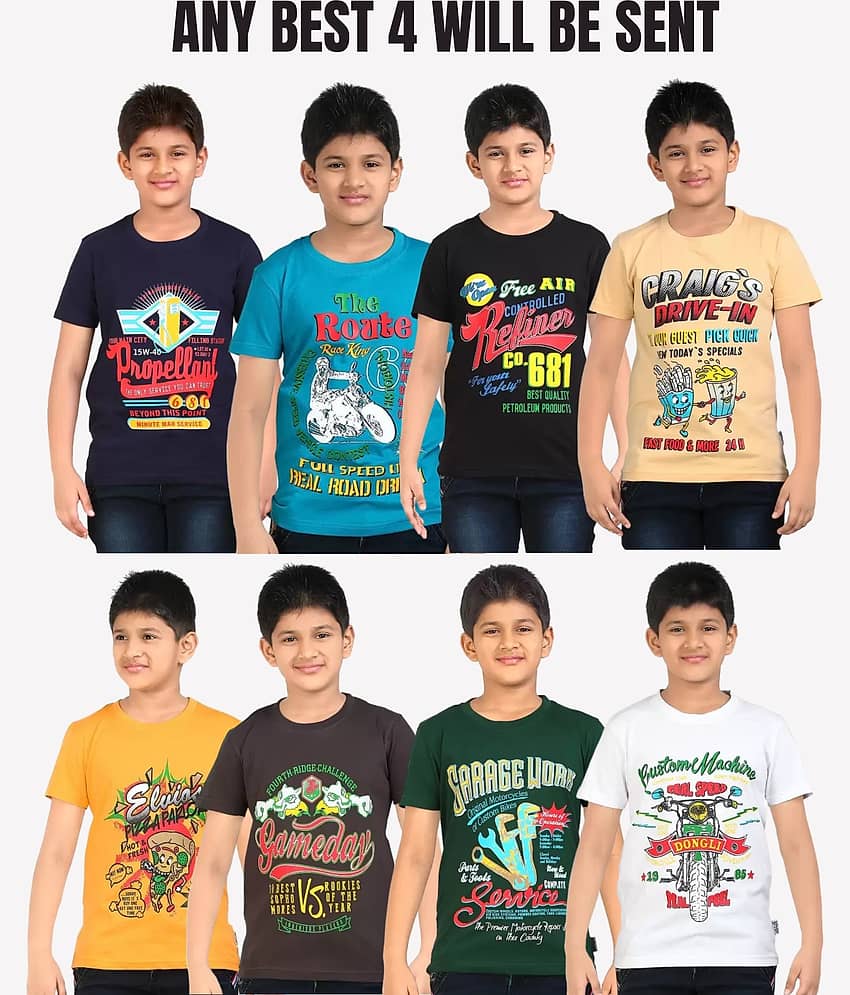 Belive in yourself Pack of 4 Boys Cotton T-Shirt ( Multicolor 4 )