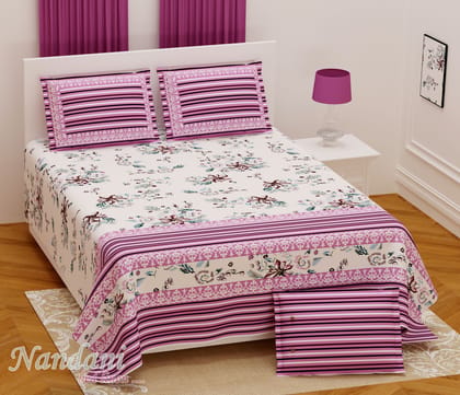 Bedsheet Adda-Pure Cotton Jaipuri Printed Double Bedsheet With 2 Pillow Covers Bedsheet Adda-Pure Cotton Jaipuri Printed Double Bedsheet With 2 Pillow Covers