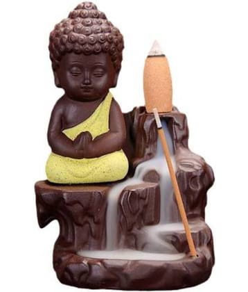 Manthan Multicolour Polyresin Monk Buddha Smoke Backflow - Pack of 1