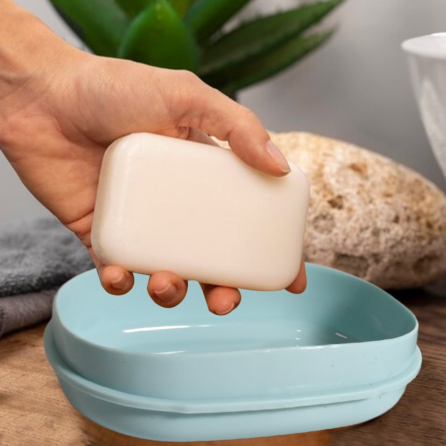 Soap Container, Soap Box Household Kitchen and Bathroom Can Use PP Material Drain Box, Soap Dish,&nbsp;for Bathroom Shower Home Outdoor Camping ,Sabudani&nbsp;(1 Pc)
