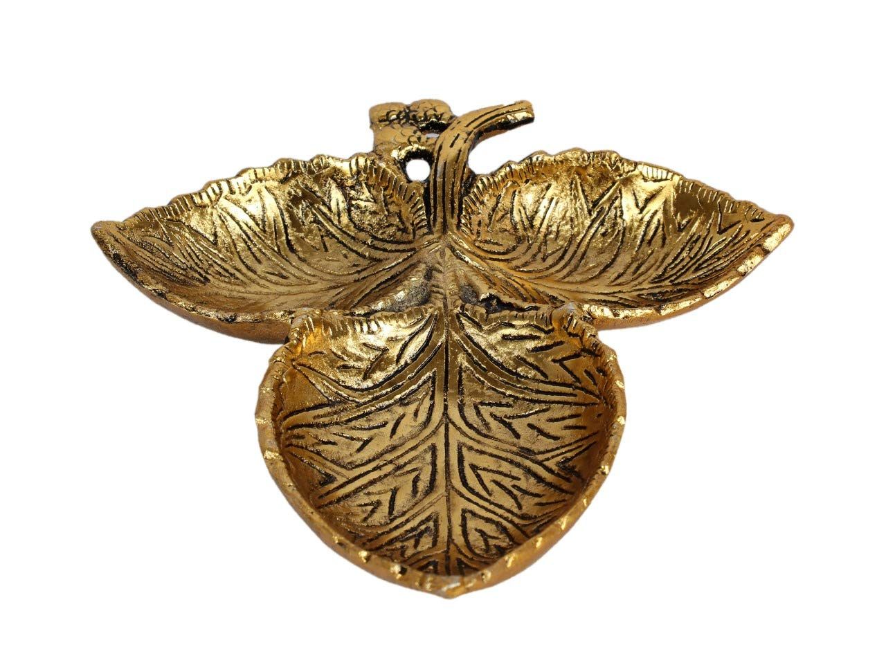 DreamKraft Metal Dry Fruit Tray for Dining Table Decoration(Gold)