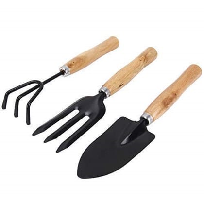 Premium Wooden Handle Garden Tools Set - Hand Trowel, Cultivator, Transplanter Set of 3 pcs Premium Wooden Handle Garden Tools Set - Hand Trowel, Cultivator, Transplanter Set of 3 pcs