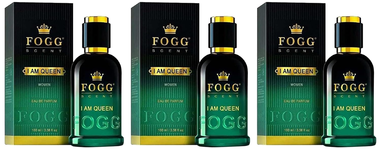 Fogg Women's Long-Lasting Fresh & Floral Fragrance I Am Queen Scent, Eau De Parfum Spray, 100ml (Pack Of 3) Fogg Women's Long-Lasting Fresh & Floral Fragrance I Am Queen Scent, Eau De Parfum Spray, 100ml (Pack Of 3) - Green / 100 ml (Pack of 3)
