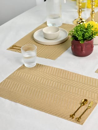 Golden Chevron Weave Dining Table Placemats