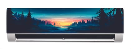 DreamKraft Beautiful Nature with Sunset AC Sticker (Multicolor PVC Vinyl, 30cm X 91cm)