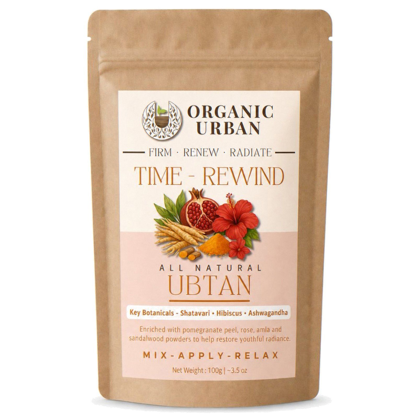 Organic Urban Time-Rewind Ubtan | Face Pack Powder | 100 g