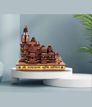 Fashion Bizz Fashion Bizz Ram Mandir Ayodha 3D Model Wood Temple - 10 cm