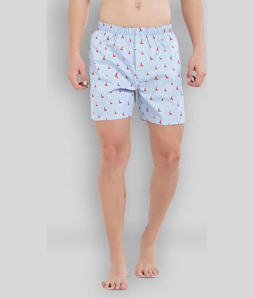 XYXX Pack of 3 Cotton Boxers For Men's ( Light Blue )